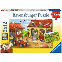 Ravensburger - Hardworking On The Farm - 2x12 Pieces - Puzzles