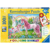 Ravensburger - Magical Unicorns - 100 Pieces - Puzzles And Colouring Booklet