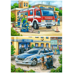 Ravensburger - Police et Brigade de Pompiers - 2x12 Pièces - Puzzles