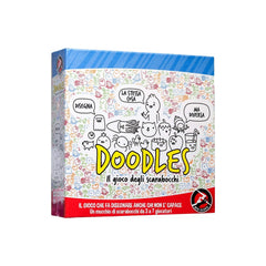 Red Glove - Doodles Party Board Game Ages 10+ - Hilarious 30-Second Simultaneous Drawing and Guessing Game for 3-7 Players with 158 Subject Cards and Sand Timer - RG2062 - Italian Edition