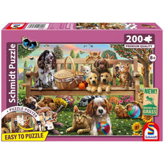 SCHMIDT SPIELE - A garden picnic for dogs and cats 200 Pcs Children’s puzzles - Puzzles