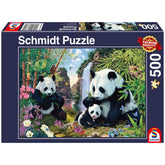 SCHMIDT SPIELE - Famille Panda au Bord de la Cascade 500 Pcs Puzzles pour Adultes - Puzzles