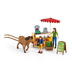 Schleich - Farm World - Sunny Day Mobile Farm Stand - Toy Playsets - 42528