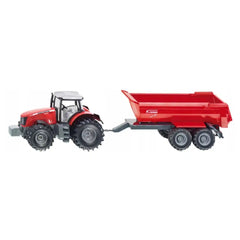 Siku - Play Vehicles - Massey Ferguson 8690 Tractor with Krampe Trailer - 3+ Years