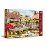 Trefl - 1000 Piece Puzzle - Premium Plus - Tea Time Summer Village - Puzzles Age +14 - TRF10808