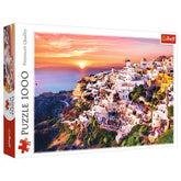 Trefl - Puzzle 1000 Pièces - Puzzles - +14 - Coucher de Soleil sur Santorin - TRF10435