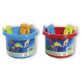 Two colorful Androni Frog Game jars, one blue, one red, each filled with vibrant plastic frogs for imaginative play.
