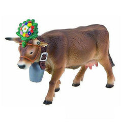 Bullyland Darina Alpine Cow Toy figure, 8.5 cm, made of matte and glossy plastic with detailed features.