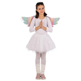 Carnival Toys angel costume set features a girl in a glittery white dress, tutu, wings, and boots for imaginative play.