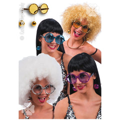 Carnival Toys - Colorful Disco Dance Glasses With Earrings For Fun Dress Up - Pretend Professions And Role Playing