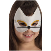Masque en Tissu Chat Blanc pour Enfants - Parfait pour les Costumes et le Jeu Imaginatif - Professions Imaginaires et Jeux de Rôle