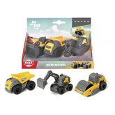 Dickie - Volvo Micro Builders Pack de 3 Véhicules de Jeu