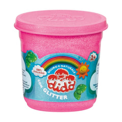 Didò Glitter Trio Pack features pink glossy containers with rainbow patterns, scoop, and labels indicating safe, natural mate