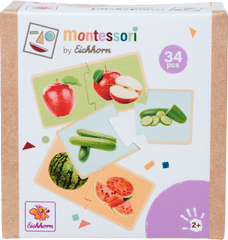Montessori - Puzzle en bois de fruits et légumes - Jouets éducatifs