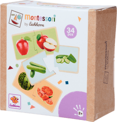 Montessori - Puzzle en bois de fruits et légumes - Jouets éducatifs
