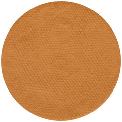 EULENSPIEGEL Profi-Aqua-Make-up in light brown displayed on a round, textured brown fabric surface.