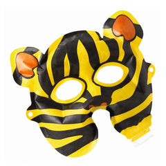 Feuchtmann creame mask set features a glossy black and yellow mask with white eyes, black nose, mouth, and outlined ears.
