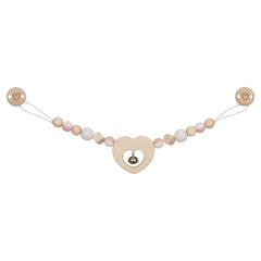 GOKI Pram Chain Heart features multiple heart-shaped charms in pink and white, designed for baby activity and play.