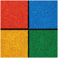 Gollness Cloverleaf and Smile Stamp Set features four colorful textured squares in red, yellow, green, and blue.