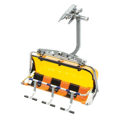 Jagerndorfer orange 6 seater model made of glossy plastic with a clear window and striped design, featuring metal components.