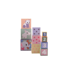 Johntoy - The Wildies Family Stacking Blocks 10-Piece - Sorting & Stacking Toys