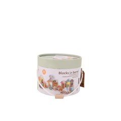 Johntoy - The Wildies Family Wooden Blocks In Barrel 50 Pcs - Sorting & Stacking Toys