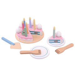 Johntoy - Wooden Birthday Cake Playset - Pretend Professions & Role Playing
