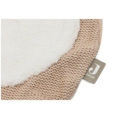 Jollein pacifier cloth Mick in light beige knit fabric with textured pattern and visible logo.