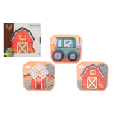 Joueco - Mini Puzzle en Bois de Ferme - Puzzles