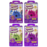 Kinetic Sand Neon 227g packaging features glossy material with colorful text on a white and purple background.