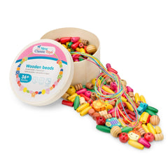New Classic Toys - Perles à enfiler - 230 pièces et 4 cordes - Arts et artisanat