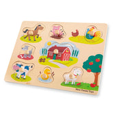 New Classic Toys - Puzzle à chevilles - 8 pièces - Ferme - Jouets d'activité pour bébés