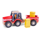 New Classic Toys - Tracteur avec remorque - Meules de foin - Véhicules de jeu