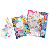 Diamantiny Crystal Art Design Set featuring a unicorn design, colorful kit contents, and glossy pink and white packaging.