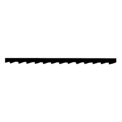 Fretsaw blade with fine, evenly spaced teeth on a white background, ideal for wood and plastic crafting.