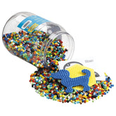 Pet Hama Iron-on Bead Set featuring 7000 colorful beads in a plastic container with a transparent lid and assorted colored la