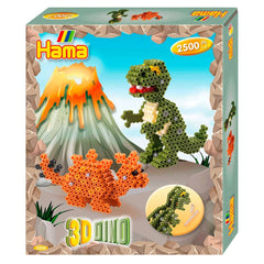 Set de perles à repasser Pet Hama - Dino 3D 2500 pièces.
