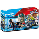 Playmobil City Action Police Motorcycle Pursuit Of The Money Robber - 70572