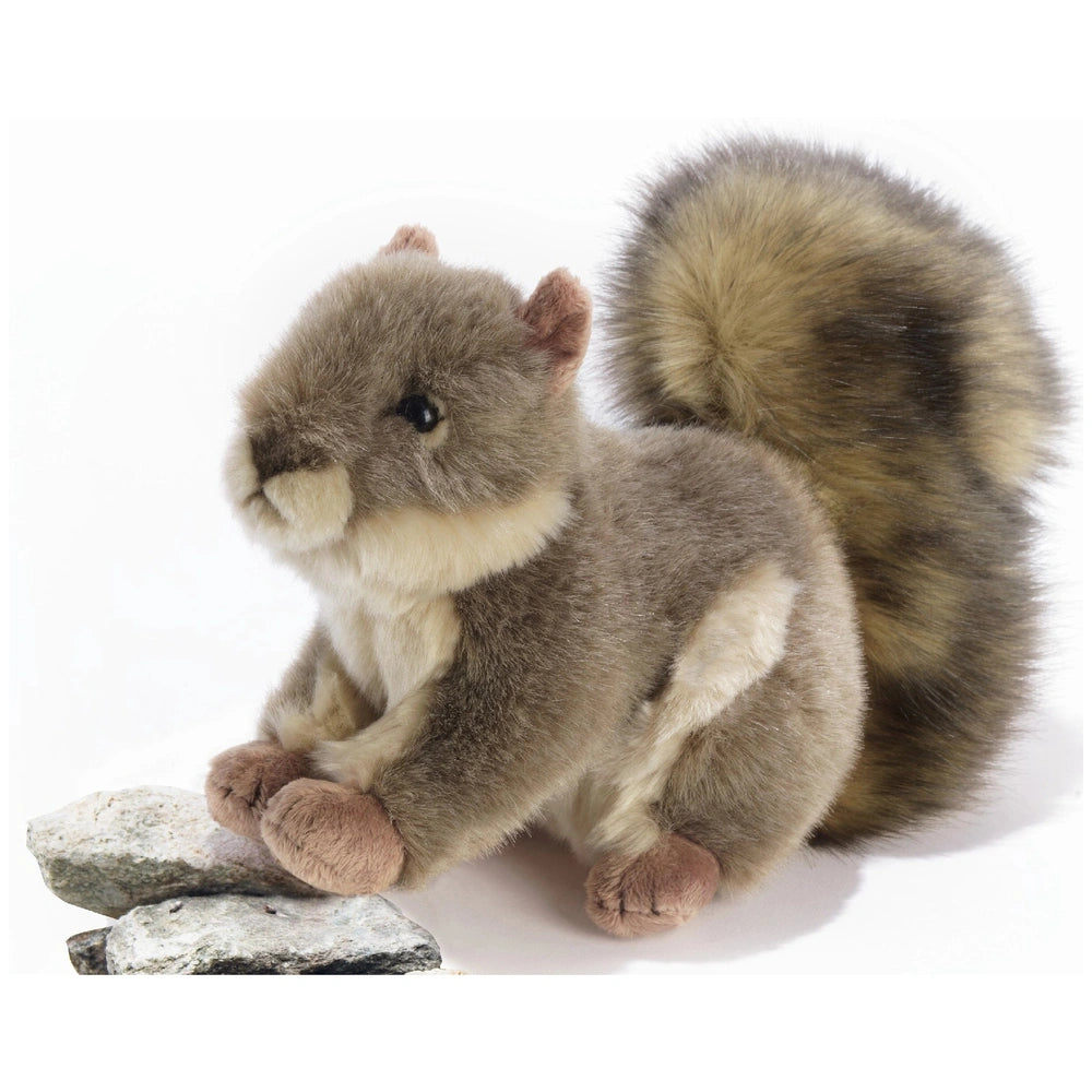 Nuggy Little Squirrel plush toy features a textured brown and beige body, lighter paws, and a fur-like tail, perfect for cudd