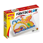 Quercetti FantaColor Portable arts and crafts set in glossy cardboard packaging with 280 colorful pieces for ages 4+.