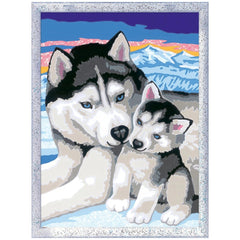 Ravensburger - Creart Cute Huskies - Painting By Numbers - Arts & Crafts