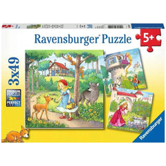 Ravensburger - Contes de fées - Raiponce, Le Petit Chaperon Rouge et Le Prince Grenouille - 3x49 pièces - Puzzles