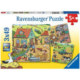 Ravensburger - Beaucoup de choses à faire à la ferme - 3x49 pièces - Puzzles