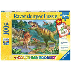Ravensburger - World Of Dinosaurs - 100 Pieces - Puzzles And Colouring Booklet