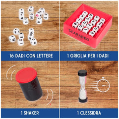 Spin Master - Set de jeu de société Scarabeo Shake - Édition italienne