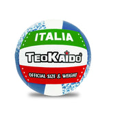 TeoKaido Italia Flag Volleyball features a textured surface with red, white, green, and blue colors, displaying "ITALIA" and