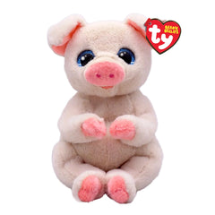 TY - Beanie Bellies Penelope pink pig 20 cm, plush toy with pink body, heart on belly, cute ears and tag.