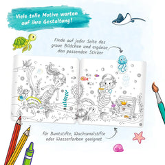 TROTSCH - Livre de coloriage autocollants sirène - Édition allemande