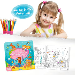 TROTSCH - Livre de coloriage autocollants sirène - Édition allemande
