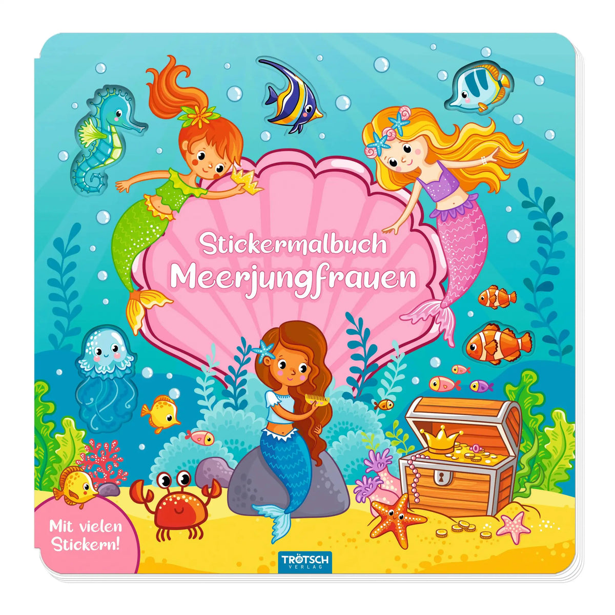 TROTSCH - Livre de coloriage autocollants sirène - Édition allemande
